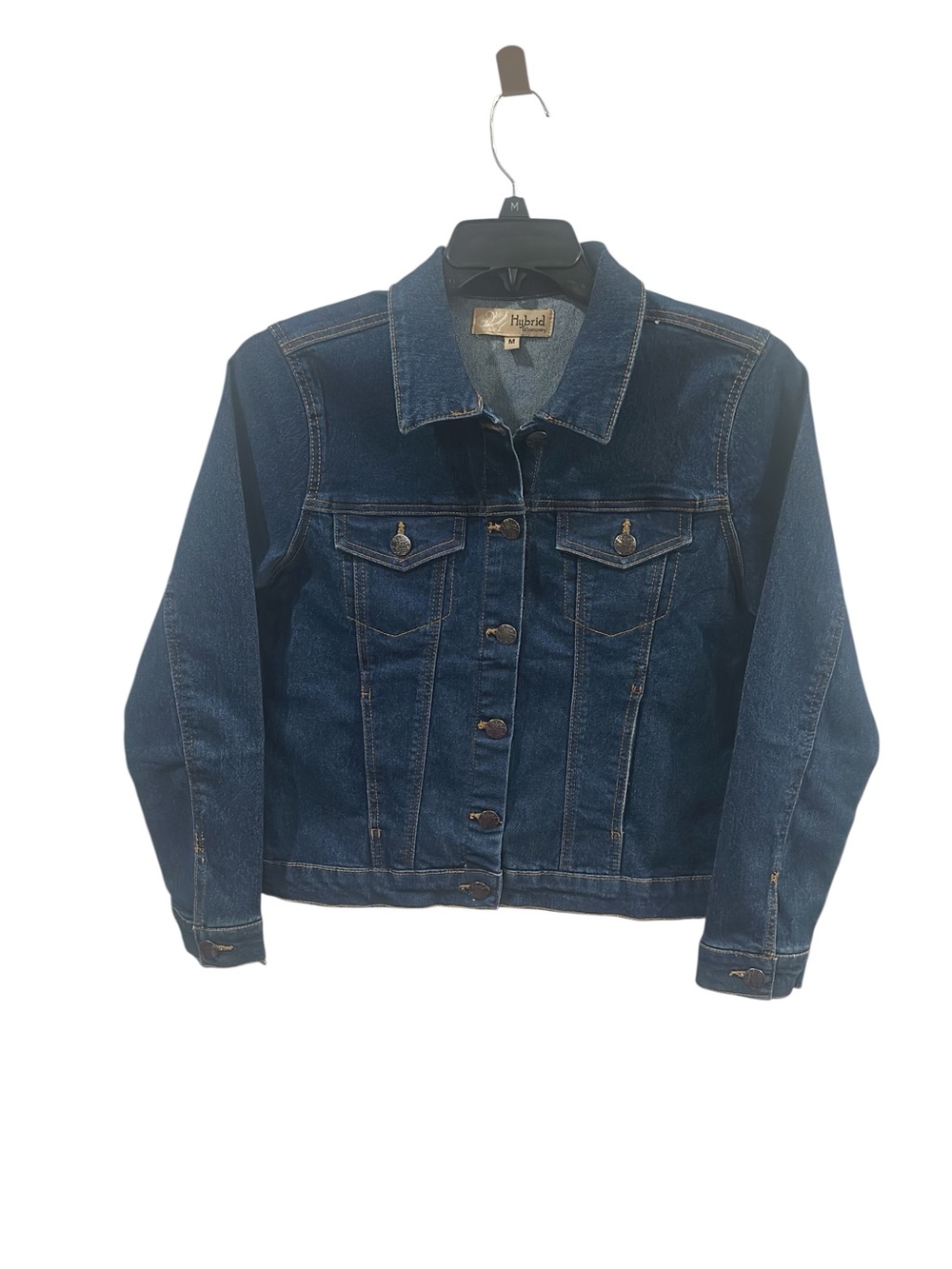 Hybrid & company Dark Blue Denim Jacket with Button Front